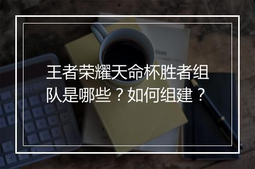王者荣耀天命杯胜者组队是哪些？如何组建？