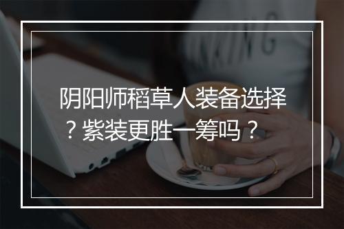 阴阳师稻草人装备选择？紫装更胜一筹吗？