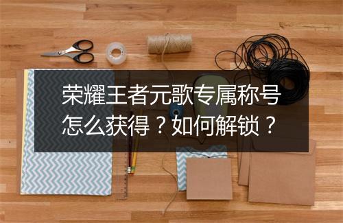 荣耀王者元歌专属称号怎么获得？如何解锁？