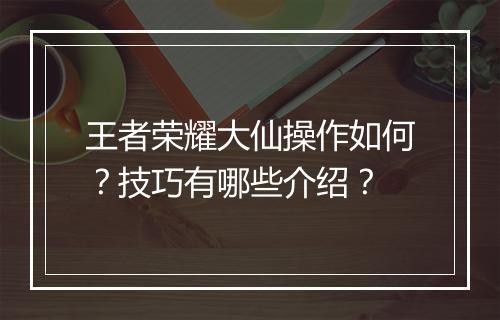 王者荣耀大仙操作如何？技巧有哪些介绍？