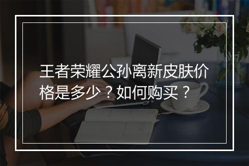 王者荣耀公孙离新皮肤价格是多少？如何购买？