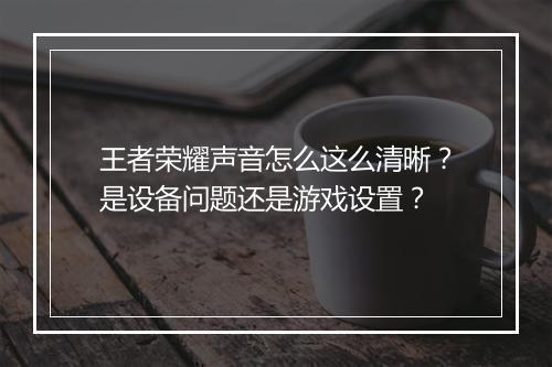 王者荣耀声音怎么这么清晰？是设备问题还是游戏设置？