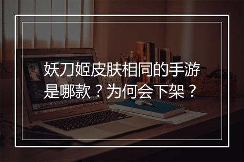妖刀姬皮肤相同的手游是哪款？为何会下架？