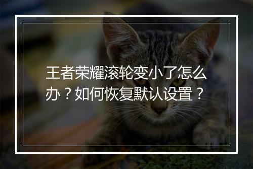 王者荣耀滚轮变小了怎么办？如何恢复默认设置？