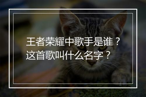 王者荣耀中歌手是谁？这首歌叫什么名字？