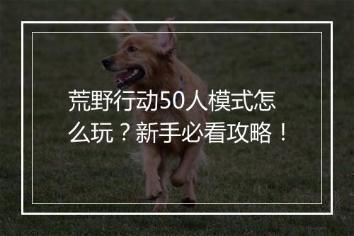 荒野行动50人模式怎么玩？新手必看攻略！