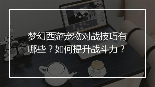 梦幻西游宠物对战技巧有哪些？如何提升战斗力？