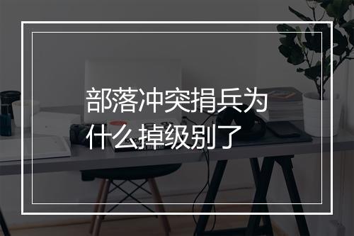 部落冲突捐兵为什么掉级别了