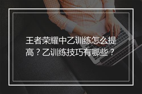 王者荣耀中乙训练怎么提高？乙训练技巧有哪些？