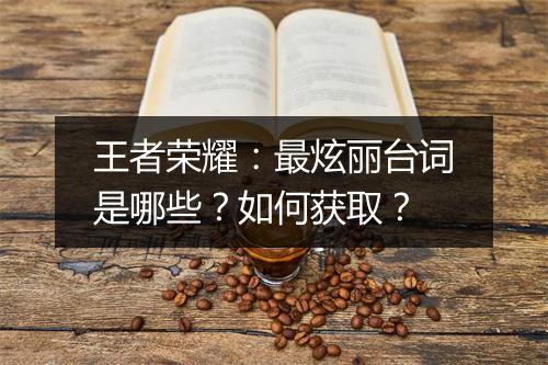 王者荣耀：最炫丽台词是哪些？如何获取？