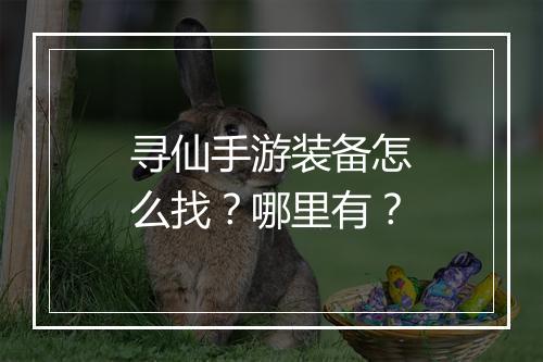 寻仙手游装备怎么找？哪里有？