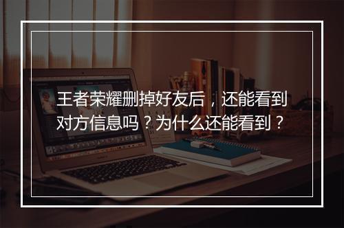 王者荣耀删掉好友后，还能看到对方信息吗？为什么还能看到？