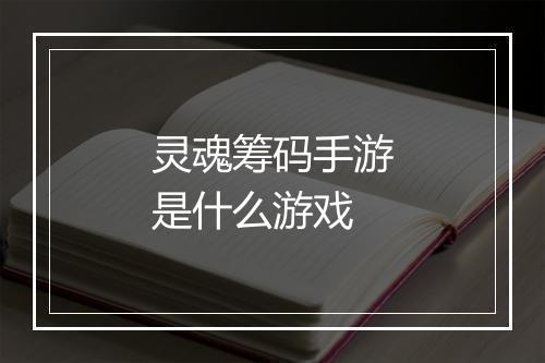 灵魂筹码手游是什么游戏