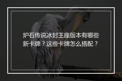 炉石传说冰封王座版本有哪些新卡牌？这些卡牌怎么搭配？