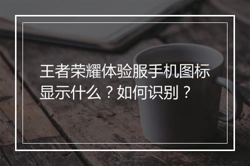 王者荣耀体验服手机图标显示什么？如何识别？