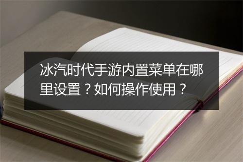 冰汽时代手游内置菜单在哪里设置？如何操作使用？