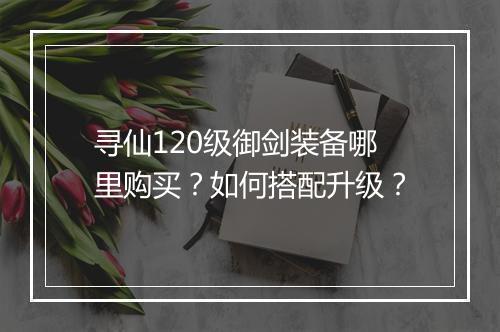 寻仙120级御剑装备哪里购买？如何搭配升级？