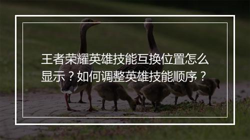 王者荣耀英雄技能互换位置怎么显示？如何调整英雄技能顺序？
