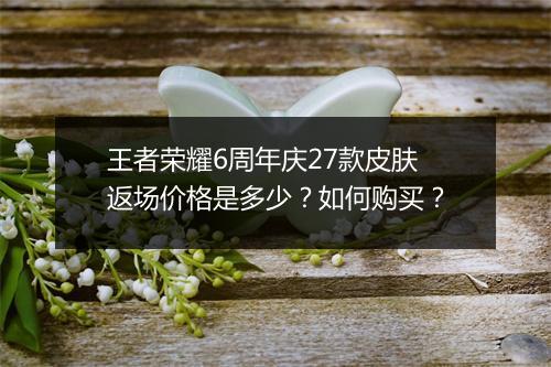王者荣耀6周年庆27款皮肤返场价格是多少？如何购买？