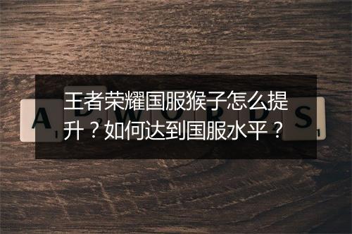 王者荣耀国服猴子怎么提升？如何达到国服水平？