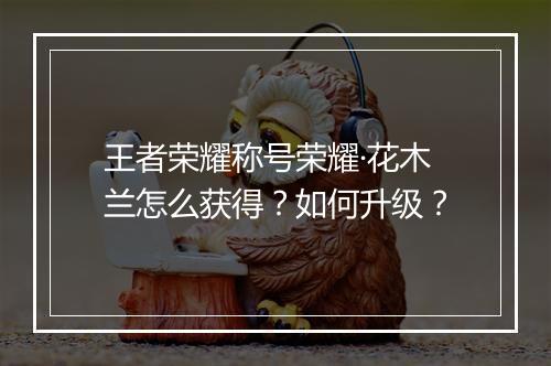 王者荣耀称号荣耀·花木兰怎么获得？如何升级？
