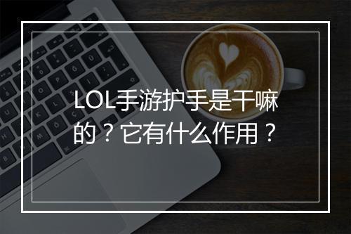 LOL手游护手是干嘛的？它有什么作用？