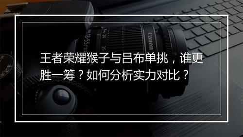 王者荣耀猴子与吕布单挑，谁更胜一筹？如何分析实力对比？