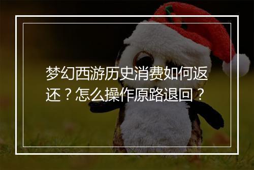 梦幻西游历史消费如何返还？怎么操作原路退回？