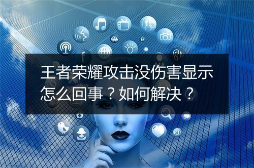 王者荣耀攻击没伤害显示怎么回事？如何解决？