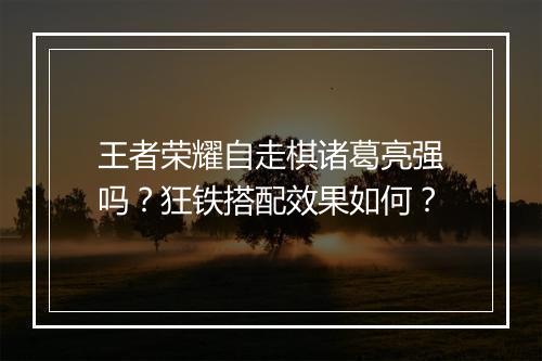 王者荣耀自走棋诸葛亮强吗？狂铁搭配效果如何？