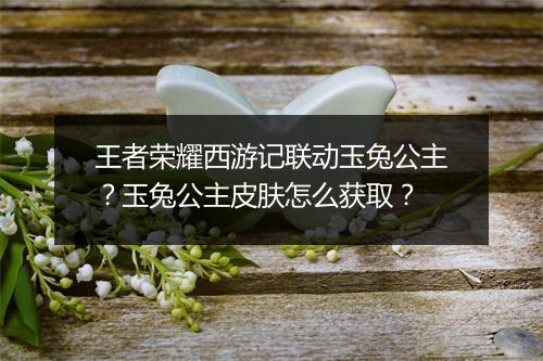 王者荣耀西游记联动玉兔公主？玉兔公主皮肤怎么获取？