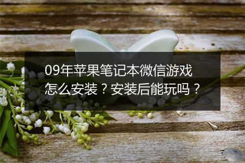 09年苹果笔记本微信游戏怎么安装？安装后能玩吗？