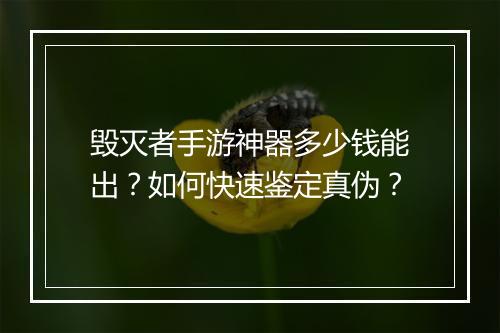 毁灭者手游神器多少钱能出？如何快速鉴定真伪？