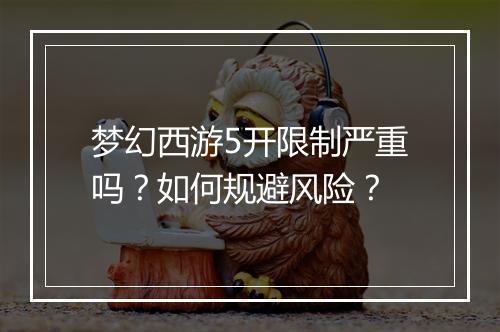 梦幻西游5开限制严重吗？如何规避风险？