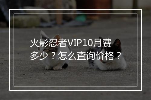 火影忍者VIP10月费多少？怎么查询价格？