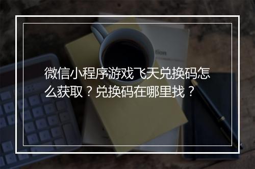 微信小程序游戏飞天兑换码怎么获取？兑换码在哪里找？