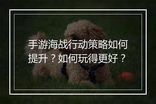 手游海战行动策略如何提升？如何玩得更好？