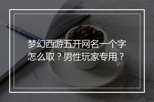 梦幻西游五开网名一个字怎么取？男性玩家专用？