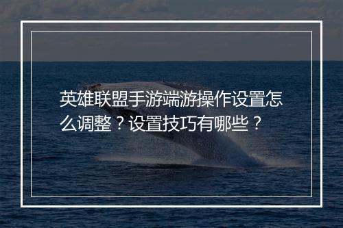 英雄联盟手游端游操作设置怎么调整？设置技巧有哪些？