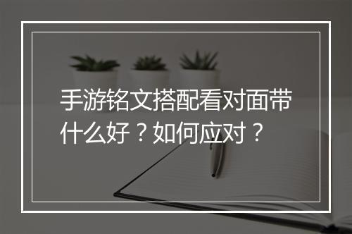 手游铭文搭配看对面带什么好?如何应对?