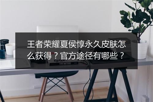 王者荣耀夏侯惇永久皮肤怎么获得？官方途径有哪些？