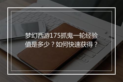 梦幻西游175抓鬼一轮经验值是多少？如何快速获得？