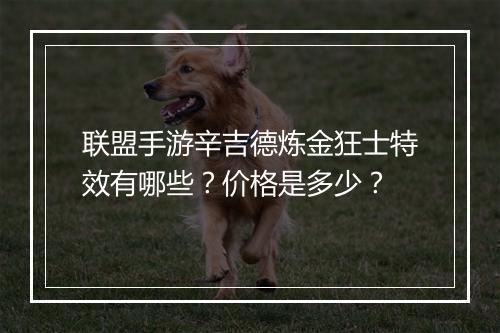 联盟手游辛吉德炼金狂士特效有哪些？价格是多少？