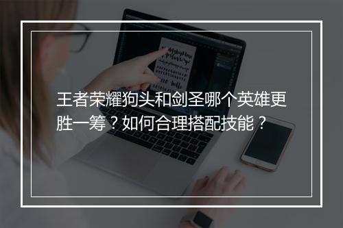 王者荣耀狗头和剑圣哪个英雄更胜一筹？如何合理搭配技能？