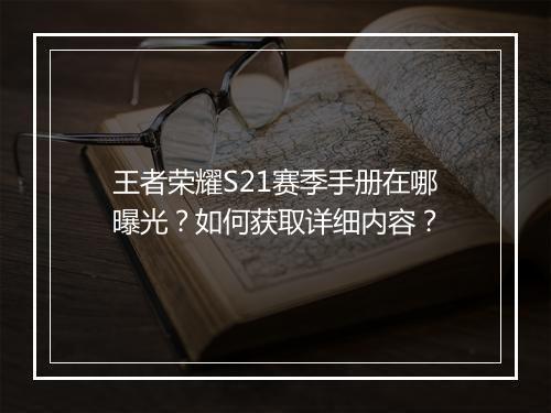 王者荣耀S21赛季手册在哪曝光？如何获取详细内容？