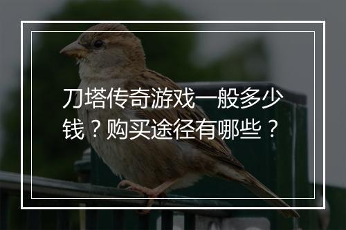 刀塔传奇游戏一般多少钱？购买途径有哪些？