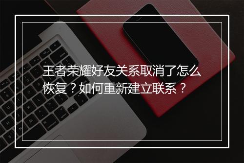 王者荣耀好友关系取消了怎么恢复？如何重新建立联系？