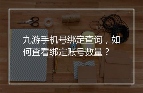 九游手机号绑定查询，如何查看绑定账号数量？