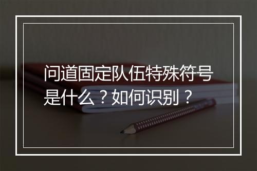 问道固定队伍特殊符号是什么？如何识别？