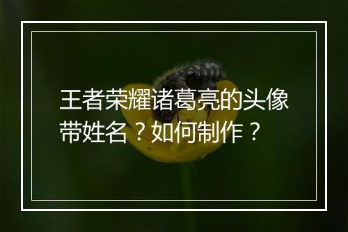 王者荣耀诸葛亮的头像带姓名？如何制作？